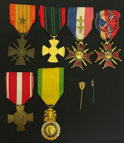 null 1939-1945, set of six medals in ordinance size with ribbon: war cross 1939,...