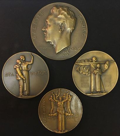 null Paul-Marcel Dammann, set of four medals in patinated bronze: Gabriel Faure,...