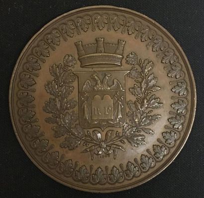 null Ville de Versailles, IIe République, medal of homage in patinated copper, obverse...