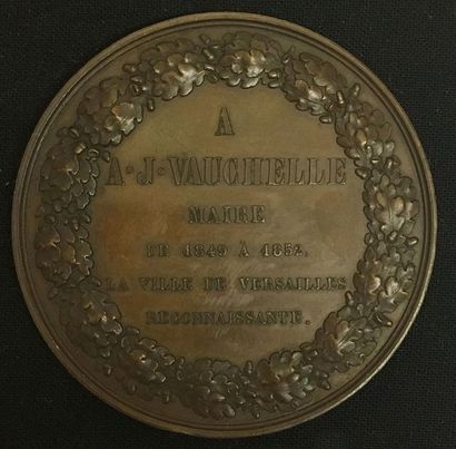 null Ville de Versailles, IIe République, médaille d'hommage en cuivre patiné, avers...