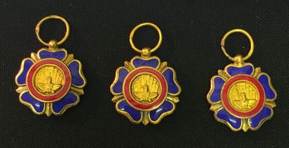 null Burma - Order of the Burmese Union, founded in 1948, three miniatures of the...