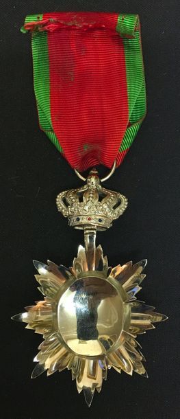 null Cambodia - Royal Order of Cambodia, silver and enamel knight's star, hallmark...