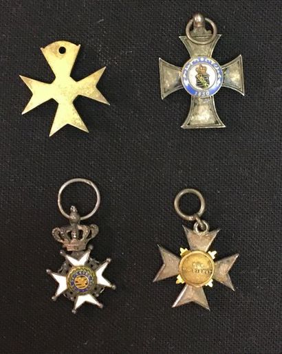 null Germany, old states, set of four miniatures: Mecklenburg-Schwerin, Order of...