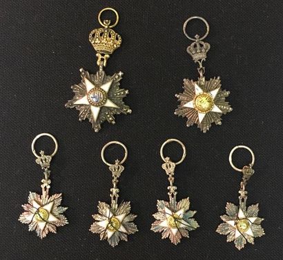null Egypt, Kingdom - Order of the Nile, founded in 1915, set of six miniature stars...
