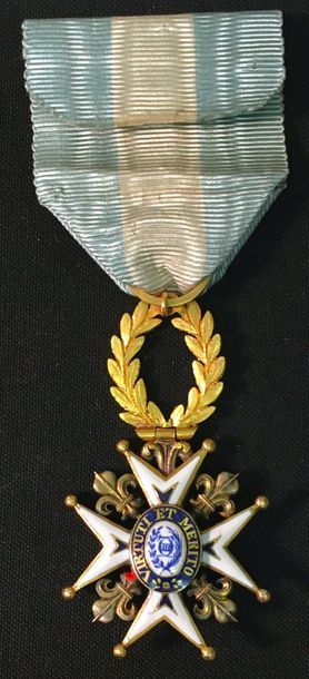 null Espagne - Ordre de Charles III, croix de chevalier en or et émail, centres en...