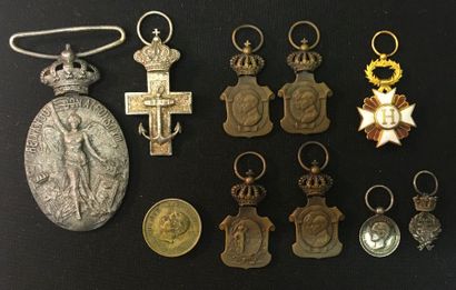 null Spain - Set of nine miniatures: a cross of the Hospitaller Order of St. John...