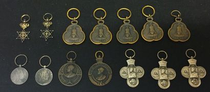 null Éthiopie - Lot de quatorze miniatures: ordre du Sceau de Salomon, 1874, deux...