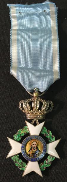 null Grèce - Ordre du Sauveur, fondé en 1833, croix de chevalier en argent et émail,...