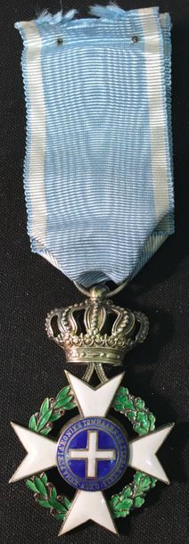 null Grèce - Ordre du Sauveur, fondé en 1833, croix de chevalier en argent et émail,...