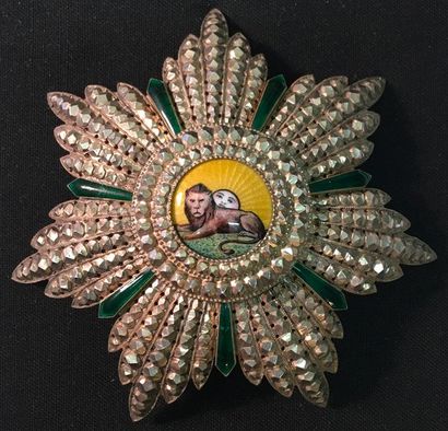 null Iran - Ordre du Lion et du Soleil, fondé en 1807, plaque de grand officier de...