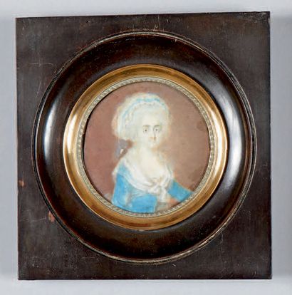 École Française du XIXe siècle - Portrait of a man
- Portrait of a woman
Two miniatures,...