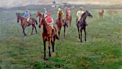 École du XXe siècle At the races, before the start
Oil on canvas.
(Restorations)
61...