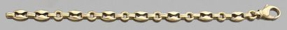 null Bracelet articulé en or jaune 750 millièmes, les maillons de forme ovale, le...