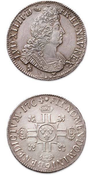 null LOUIS XIV (1643-1715)
Écu aux huit L, 2e type. 1704. Rennes. Réf.
D. 1551a.
TTB...