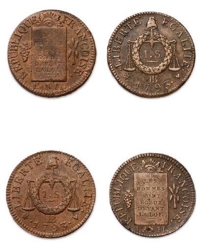 null CONVENTION (1792-1795)
2 sols aux balances: 2 exemplaires. 1793 Metz et 1793
Strasbourg.
Sol...