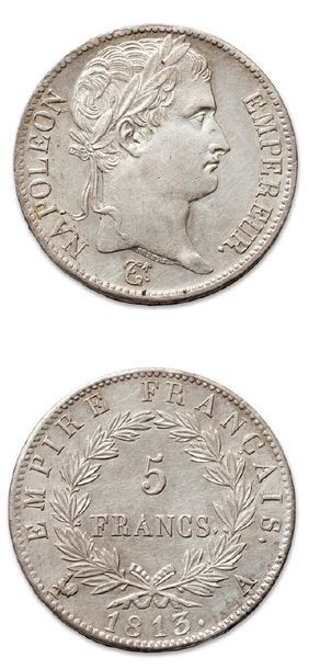 null PREMIER EMPIRE (1804-1814)
5 francs tête laurée. 1813. Paris.
G. 584. Super...