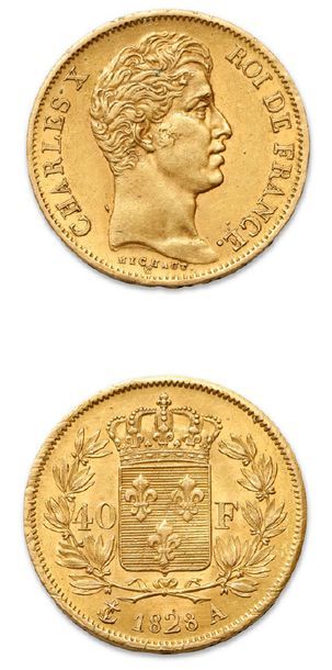 null CHARLES X (1824-1830)
40 francs or. 1828. Paris.
G. 1105.
TTB à superbe.