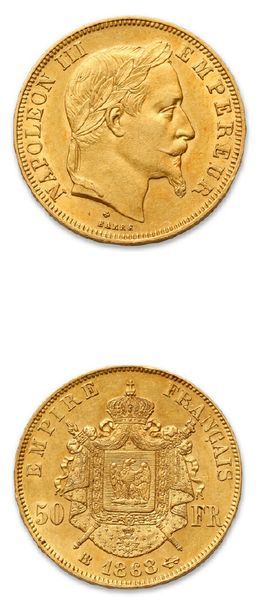 null SECOND EMPIRE (1852-1870)
50 francs or tête laurée. 1868. Strasbourg (1795 ex.).
G....