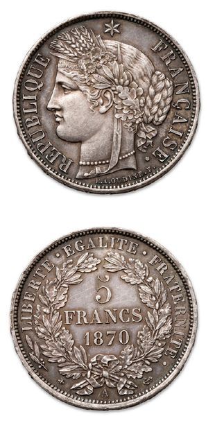 null DÉFENSE NATIONALE (1870-1871)
5 francs Cérès. 1870. Paris.
G. 743. Superbe.