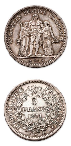 null COMMUNE de PARIS (18 mars - 28 mai 1871)
5 francs Hercule, Camélinat. 1871 (var....