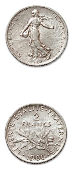 null TROISIÈME RÉPUBLIQUE (1871-1940)
2 francs Semeuse. 1900.
G. 532. Splendide.