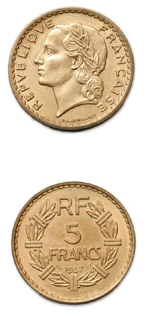 null GOUVERNEMENT PROVISOIRE (1944-1947)
5 francs Lavrillier. 1947.
G. 761a. Sup...