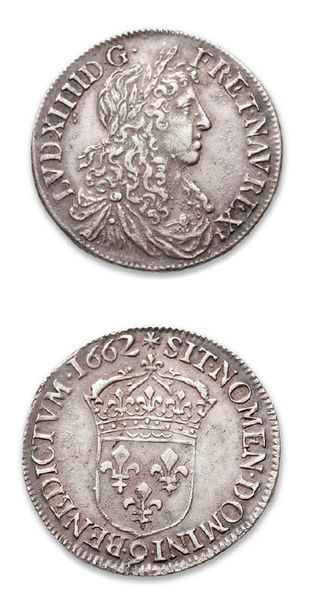 null Demi écu: 4 exemplaires variés. Louis XIV à Louis XVI (1650C, 1662Q, 1747W et...