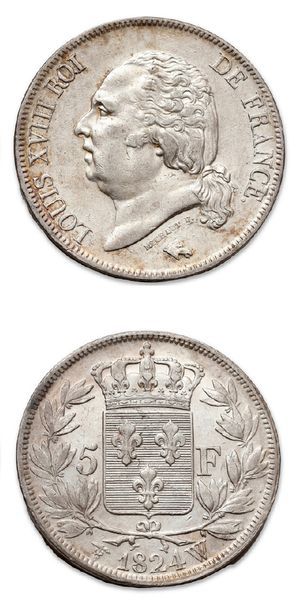 null LOUIS XVIII: 5 francs: 4 exemplaires. 1814Q, 1816A, 1823D et 1824W.
CHARLES...