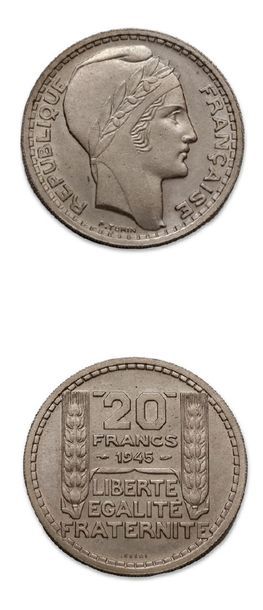 null GOUVERNEMENT PROVISOIRE: 20 francs. 1945. Essai.
10 francs. 1946B. 50 centimes....