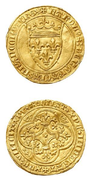 null CHARLES VI (1380-1422)
Écu d'or à la couronne. Saint-Pourçain (Pt 11e).
D. 369.
Très...