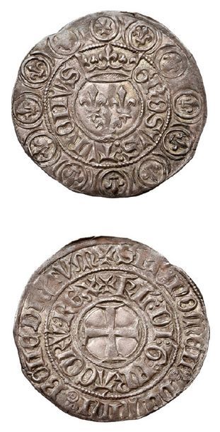 null CHARLES VI (1380-1422)
Gros aux lis sous une couronne. Rouen (Pt 15e).
D. 384.
TTB...