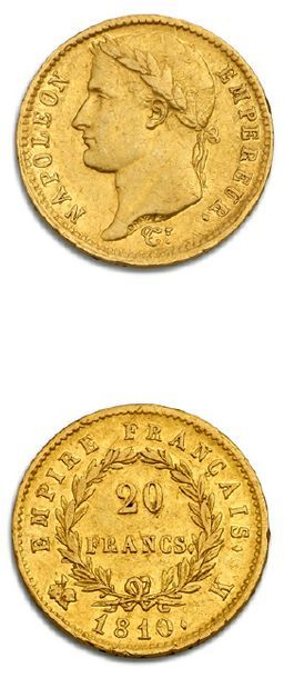 null Type: revers EMPIRE
20 francs or. 1810. Bordeaux.
G. 1025. TTB.