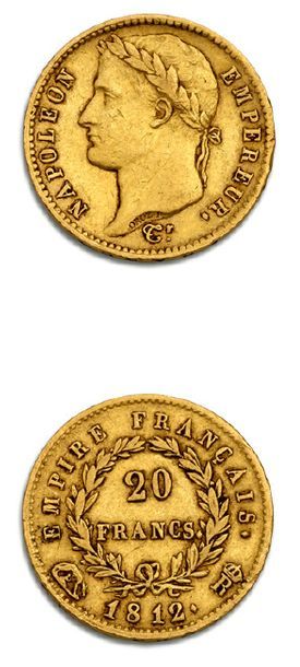 null Type: revers EMPIRE
20 francs or. 1812. Rome.
G. 1025. Presque TTB.