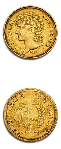null ROYAUME de NAPLES: Joachim Murat (1808-1811)
20 lire or. 1813. Naples. L.M.N....