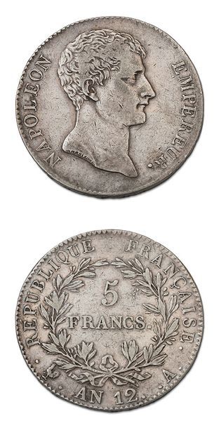 null PREMIER EMPIRE (1804-1814)
Type tête nue, revers RÉPUBLIQUE
5 francs. An 12....