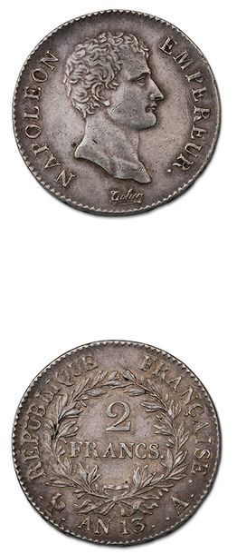 null PREMIER EMPIRE (1804-1814)
Type tête nue, revers RÉPUBLIQUE
2 francs. An 13....