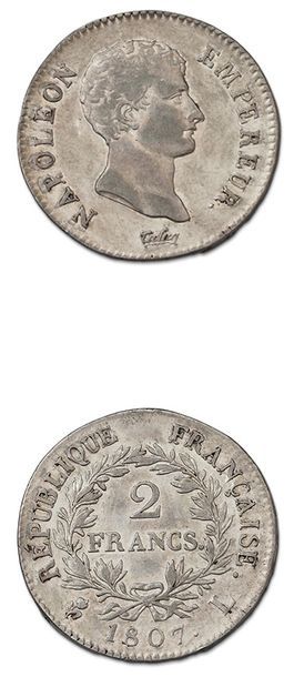 null PREMIER EMPIRE (1804-1814)
Type tête nue, revers RÉPUBLIQUE
2 francs. 1807....
