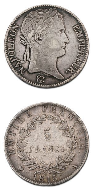 null PÉRIODE des CENTS JOURS (20 mars - 22 juin 1815)
5 francs. 1815. Paris. G. 595....