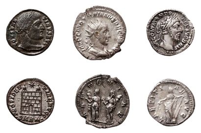 null Lot de 6 deniers d'Antonin le Pieux (138-161) à Alexandre
Sévère (222-235),...