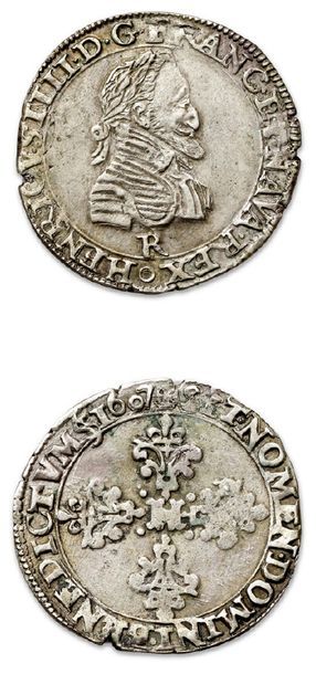 null HENRI IV (1589-1610)
Demi franc. 1607. Villeneuve-les-Avignon.
D. 1212a.
TTB...