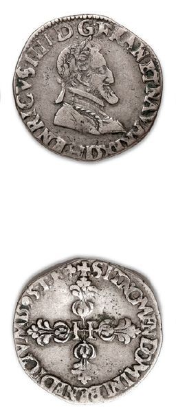 null HENRI IV (1589-1610)
Demi franc: 3 exemplaires. 1601 et 1602 Toulouse et 1602...