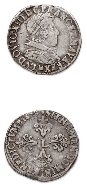 null LOUIS XIII (1610-1643)
Demi franc. 1628. Toulouse.
Quart d'écu. 1640. Bordeaux.
Huitième...