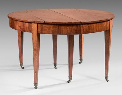 Oval mahogany dining room table with mahogany...