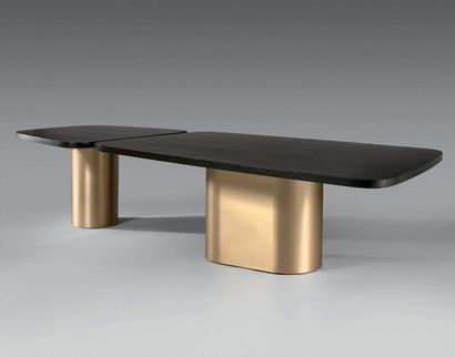 INDIA MAHDAVI (NÉE EN 1962) 
Table model "Alber" composed of two elements, stained...