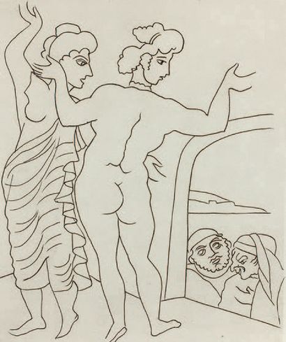 André DERAIN (1880-1954) 
Set of five plates for Petronius Satyricon, 1934, burin,...