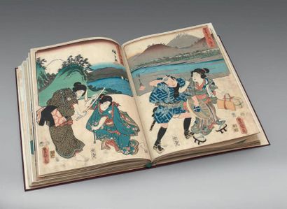 Utagawa Hiroshige (1797-1858) et Utagawa Kunisada (1786-1865) 
Album oban tate-e,...