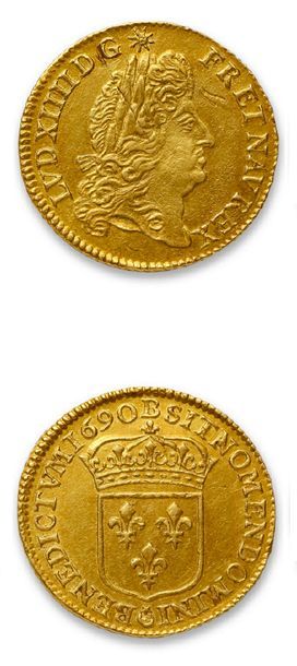 null LOUIS XIV (1643-1715) Gold
Louis to the shield. 1690. Rouen. Chip nine.
D. 1435.
APC...