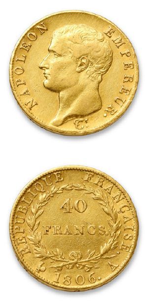 null PREMIER EMPIRE (1804-1814)
40 francs or. 1806. Paris. G. 1082. TTB.