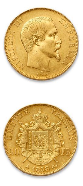 null SECOND EMPIRE (1852-1870)
50 gold francs Napoleon III, bare head. 1858. Paris.
G....