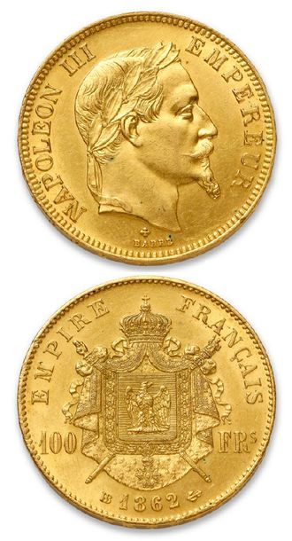 null SECOND EMPIRE (1852-1870)
100 francs or Napoléon III, tête laurée. 1862. Strasbourg.
G....